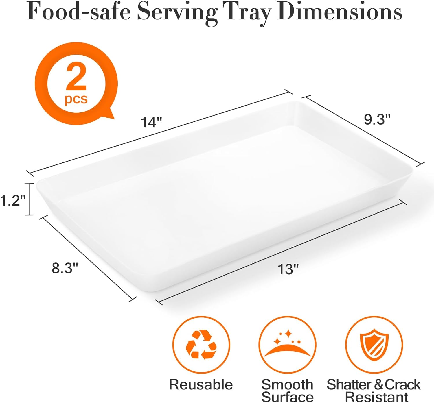 Serving Trays, Serving Platters, Plastic Trays - 4 Pcs Serving Trays, Serving Platters, Plastic Trays - 4 Pcs